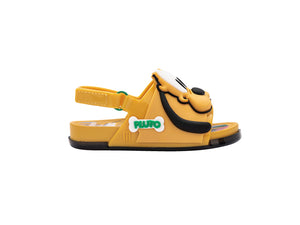 Mini Melissa Beach Slide Sandal + Mickey and Friends BB - Yellow (Pluto)