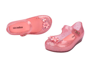 Mini Melissa Ultragirl Chrome Flower BB - Pink Clear Glitter